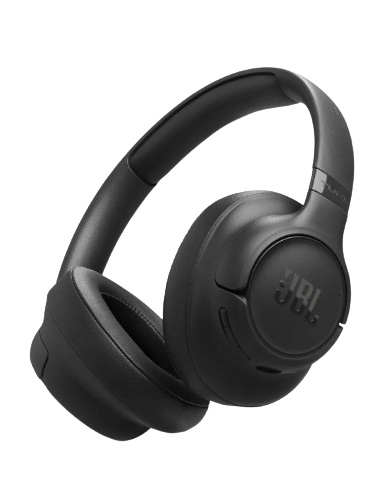 Headphone JBL Tune 730BT na cor preta, visto de três quartos.
